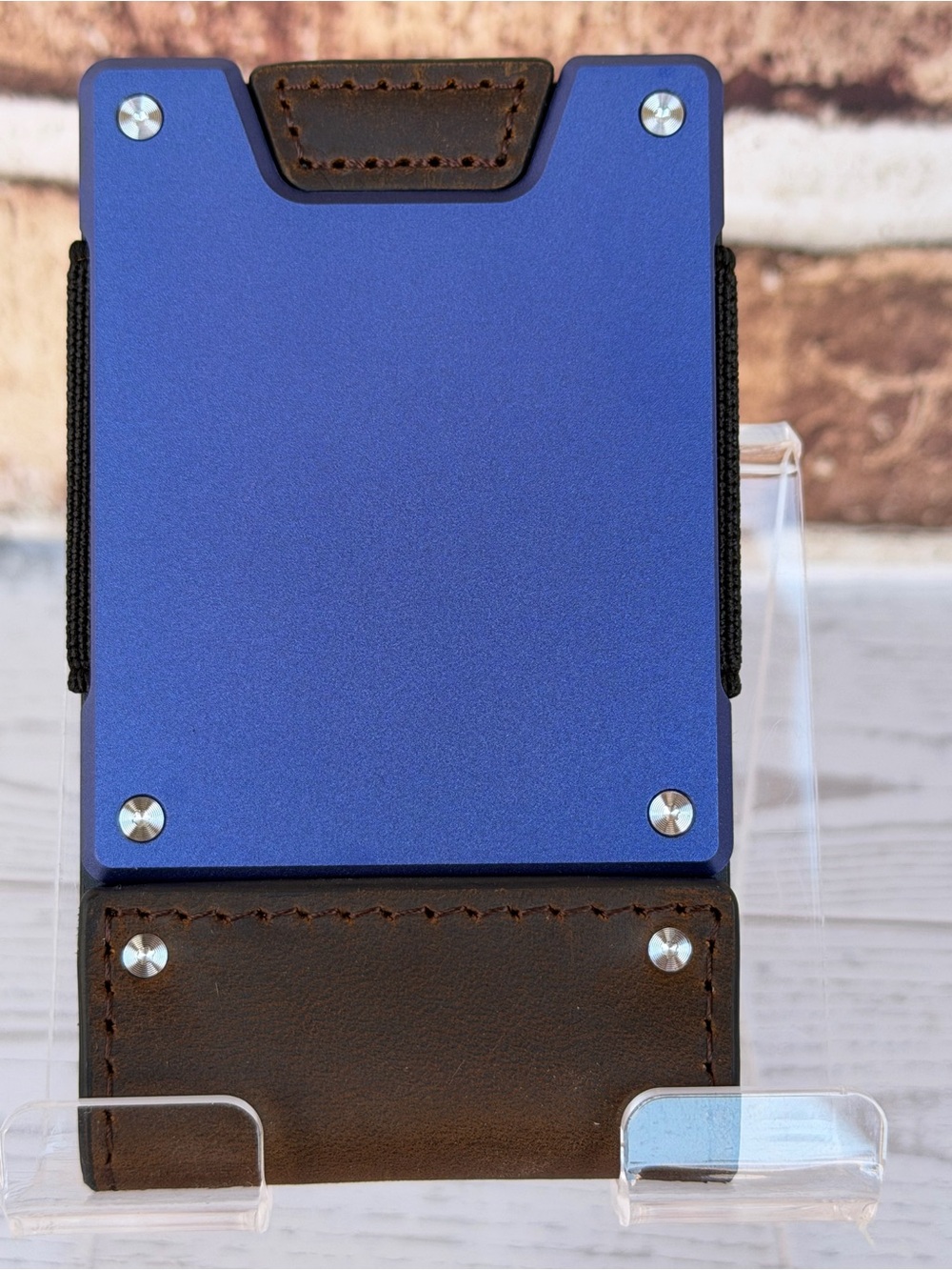 MENS WALLET METAL CARD HOLDER CASH STRAP MINIMALIST PULL TAB WALLET
